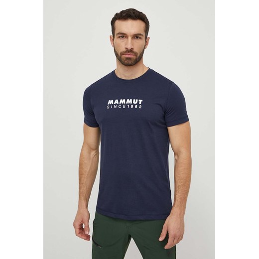Mammut t-shirt sportowy Mammut Core kolor granatowy z nadrukiem ze sklepu ANSWEAR.com w kategorii T-shirty męskie - zdjęcie 170657304