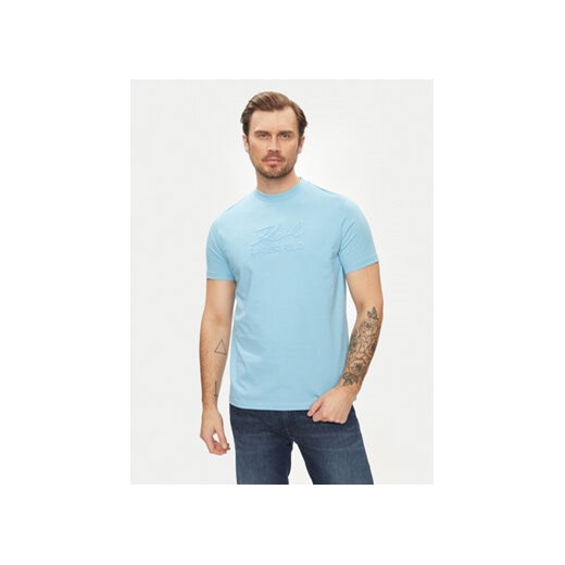 KARL LAGERFELD T-Shirt 755030 542225 Niebieski Regular Fit ze sklepu MODIVO w kategorii T-shirty męskie - zdjęcie 170659482