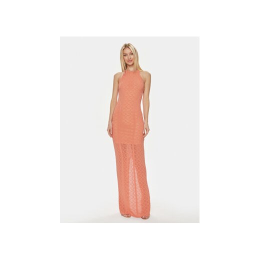 Guess Sukienka wieczorowa Belle W4GK80 Z36O0 Pomarańczowy Slim Fit ze sklepu MODIVO w kategorii Sukienki - zdjęcie 170659514