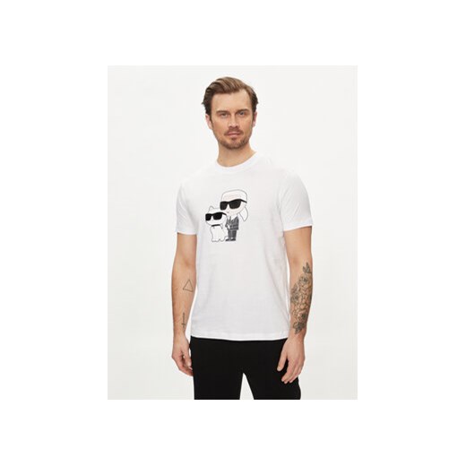 KARL LAGERFELD T-Shirt 755061 542241 Biały Regular Fit ze sklepu MODIVO w kategorii T-shirty męskie - zdjęcie 170663761