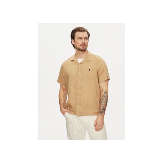 Polo Ralph Lauren Koszula 710938425007 Beżowy Classic Fit ze sklepu MODIVO w kategorii Koszule męskie - zdjęcie 170664022
