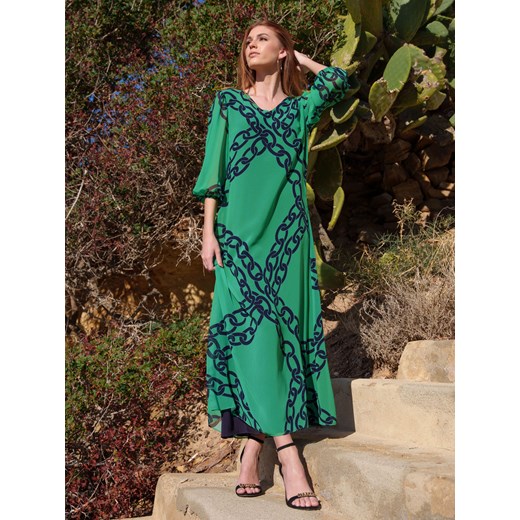 Zielona sukienka ze wzorem w łańcuchy L'AF Marina 42 Eye For Fashion