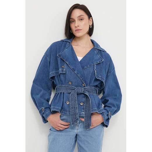 Pepe Jeans kurtka jeansowa DUNE damska kolor granatowy przejściowa PL402380 ze sklepu ANSWEAR.com w kategorii Kurtki damskie - zdjęcie 170664643