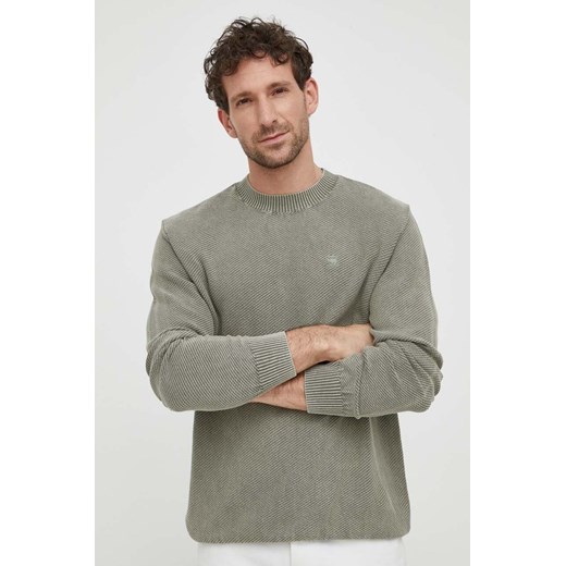 G-Star Raw sweter bawełniany kolor zielony lekki ze sklepu ANSWEAR.com w kategorii Swetry męskie - zdjęcie 170664764