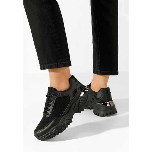 Czarne sneakersy damskie Leyla ze sklepu Zapatos w kategorii Buty sportowe damskie - zdjęcie 170665073