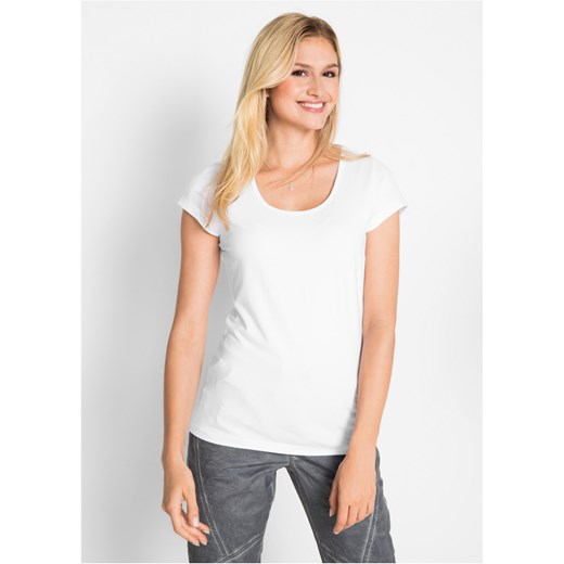 Shirt ze stretchem, krótki rękaw ze sklepu bonprix w kategorii Bluzki damskie - zdjęcie 170682311