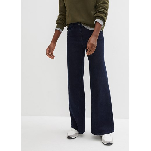 Dżinsy Wide Leg, High Waist, z wygodnym paskiem ze sklepu bonprix w kategorii Jeansy damskie - zdjęcie 170683023