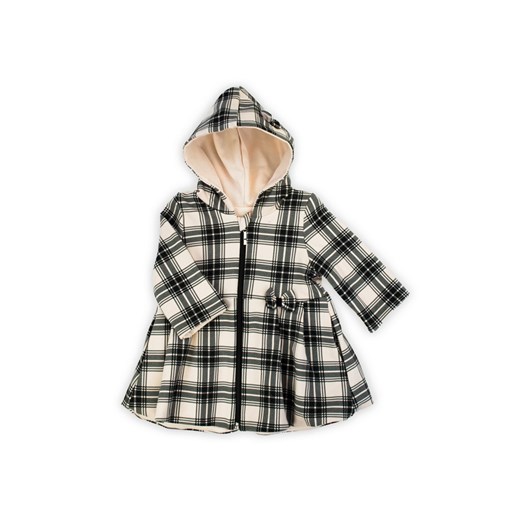 Płaszcz dresowy dla dziewczynki w kratkę czarny ze sklepu 5.10.15 w kategorii Kombinezony i kurtki - zdjęcie 170683201