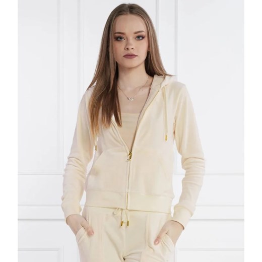 Juicy Couture Bluza Robertson Classic Velour Zip Trough Hoodie GOLD HW | Regular Juicy Couture XL Gomez Fashion Store wyprzedaż