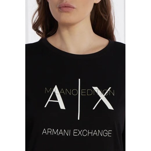 Sukienka Armani Exchange midi prosta z krótkim rękawem 