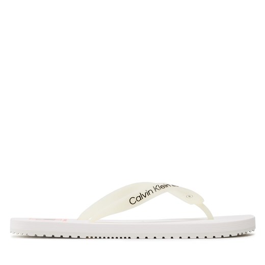 Japonki Calvin Klein Jeans Beach Sandal Logo YM0YM00656 White YBR ze sklepu eobuwie.pl w kategorii Klapki męskie - zdjęcie 170688782