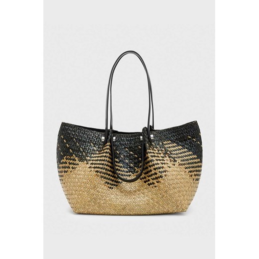 AllSaints torebka ALLINGTON STRAW TOTE kolor beżowy WB549Y ze sklepu ANSWEAR.com w kategorii Torby letnie - zdjęcie 170688820