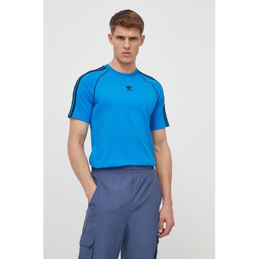 adidas Originals t-shirt bawełniany męski kolor niebieski wzorzysty IS2830 ze sklepu ANSWEAR.com w kategorii T-shirty męskie - zdjęcie 170688901