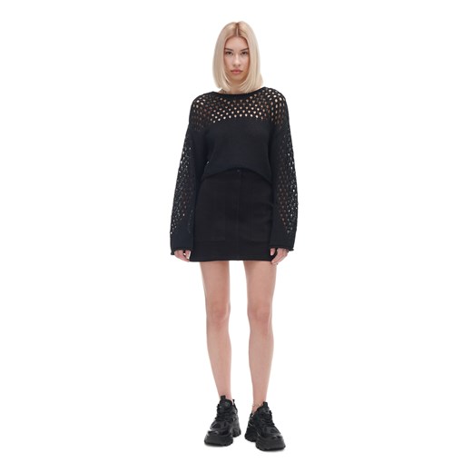 Cropp - Czarny ażurowy sweter - czarny ze sklepu Cropp w kategorii Swetry damskie - zdjęcie 170693730