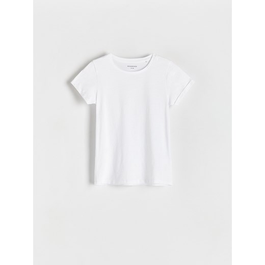 Reserved - Bawełniany t-shirt - biały ze sklepu Reserved w kategorii Bluzki dziewczęce - zdjęcie 170694780