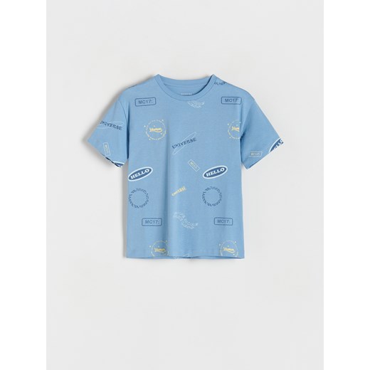 Reserved - T-shirt z nadrukiem - niebieski ze sklepu Reserved w kategorii T-shirty chłopięce - zdjęcie 170694912