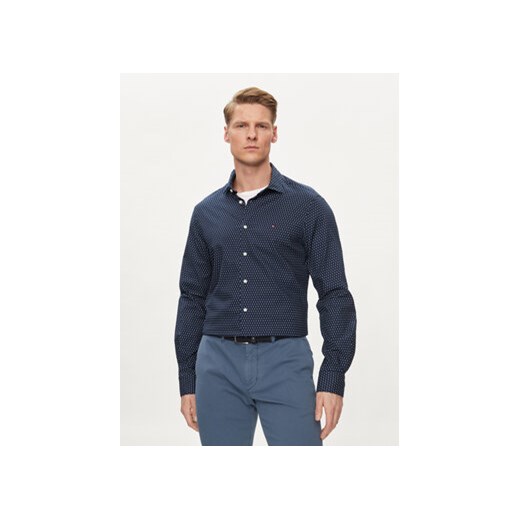 Tommy Hilfiger Koszula Circle MW0MW34649 Granatowy Slim Fit ze sklepu MODIVO w kategorii Koszule męskie - zdjęcie 170696453