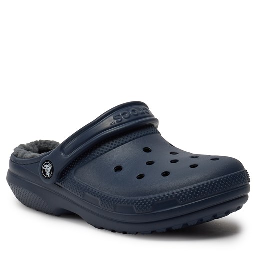 Klapki Crocs Classic Lined Clog 203591 Navy/Charcoal Crocs 36.5 okazja eobuwie.pl