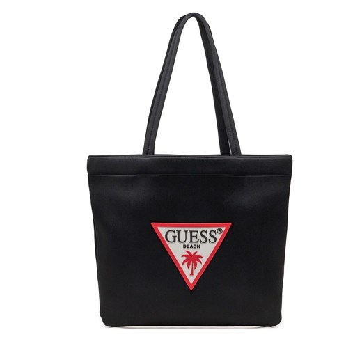 Shopper bag czarna Guess na ramię matowa