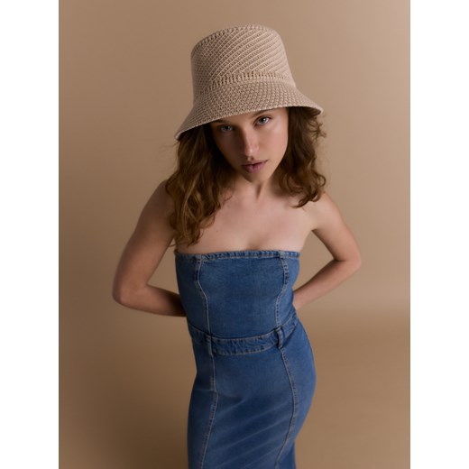 Reserved - Pleciony kapelusz - beżowy ze sklepu Reserved w kategorii Kapelusze damskie - zdjęcie 170704653