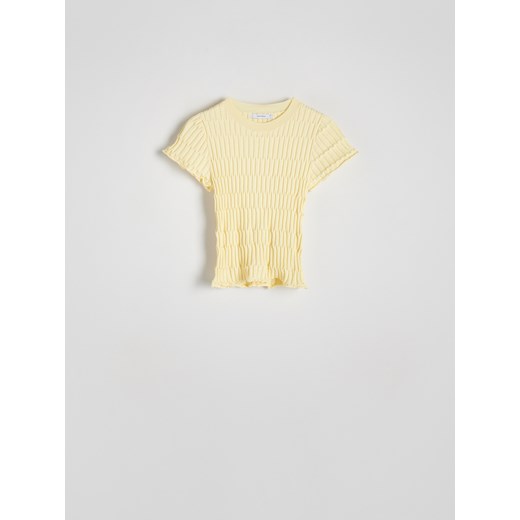 Reserved - Dzianinowa bluzka - jasnożółty Reserved L Reserved