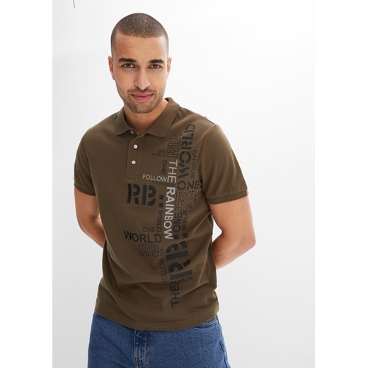 Shirt polo Slim fit z bawełny, Slim Fit, krótki rękaw ze sklepu bonprix w kategorii T-shirty męskie - zdjęcie 170707074