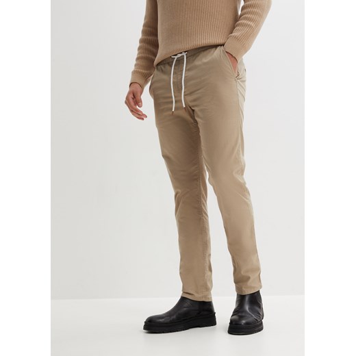 Spodnie z gumką w talii, ze stretchem, Slim Fit Straight ze sklepu bonprix w kategorii Spodnie męskie - zdjęcie 170707081