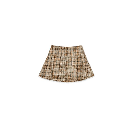 Cropp - Beżowa spódnica mini w kratę - beżowy ze sklepu Cropp w kategorii Spódnice - zdjęcie 170707464