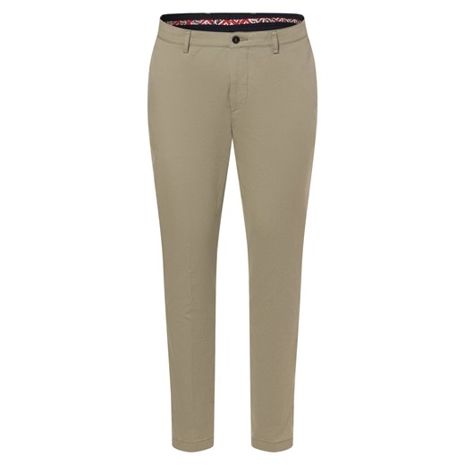 Finshley & Harding London Spodnie - Kyle-34-SL74 Mężczyźni Bawełna trzcinowy jednolity ze sklepu vangraaf w kategorii Spodnie męskie - zdjęcie 170707512