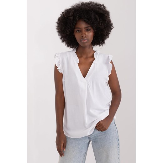 Damska bluzka z ozdobną falbaną ze sklepu 5.10.15 w kategorii Bluzki damskie - zdjęcie 170712480