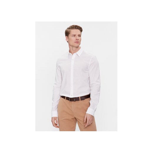 Guess Koszula Ls Sunset Jacquard M4RH55 WFXX0 Biały Slim Fit ze sklepu MODIVO w kategorii Koszule męskie - zdjęcie 170712990
