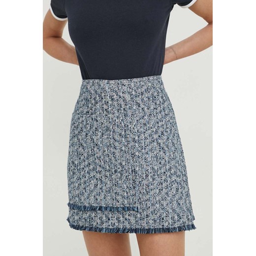 Samsoe Samsoe spódnica SALINEZ kolor niebieski mini prosta F24100186 ze sklepu ANSWEAR.com w kategorii Spódnice - zdjęcie 170714260