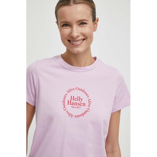 Helly Hansen t-shirt bawełniany damski kolor różowy Helly Hansen L ANSWEAR.com