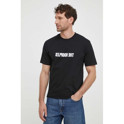 The Kooples t-shirt bawełniany męski kolor czarny z nadrukiem HTSC28024K ze sklepu ANSWEAR.com w kategorii T-shirty męskie - zdjęcie 170714630