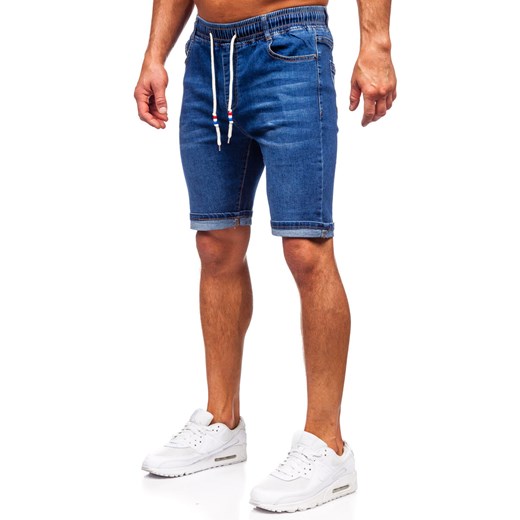 Granatowe krótkie spodenki jeansowe męskie Denley 9325 35/XL wyprzedaż Denley