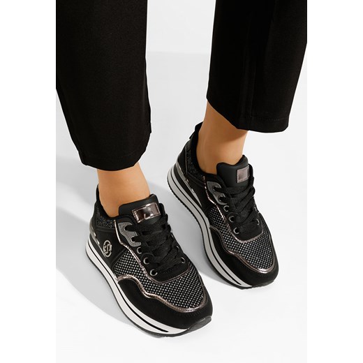 Czarne sneakersy na platformie Aborea ze sklepu Zapatos w kategorii Buty sportowe damskie - zdjęcie 170715783