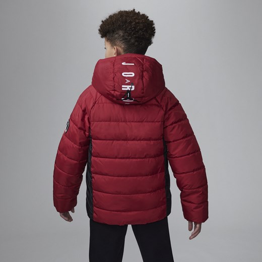 Gruba kurtka puchowa z kapturem dla dużych dzieci Jordan - Czerwony Jordan L Nike poland