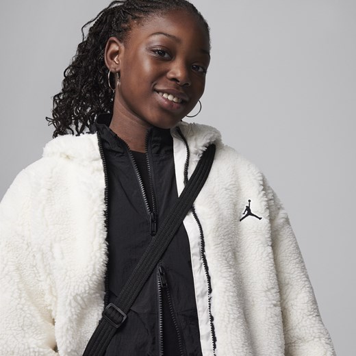 Kurtka dla dużych dzieci Jordan Jacquard Sherpa Jacket - Brązowy Jordan XL Nike poland
