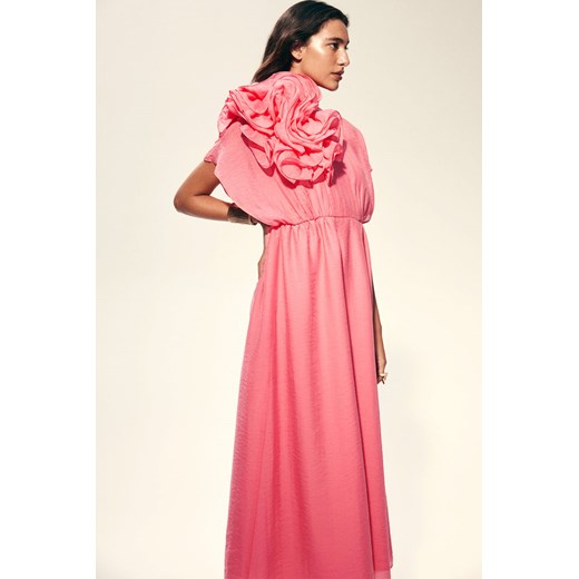 H & M - Długa sukienka z aplikacją - Różowy H & M M H&M