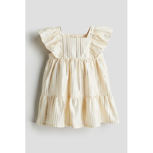 H & M - Błyszcząca sukienka z falbankami - Beżowy ze sklepu H&M w kategorii Sukienki dziewczęce - zdjęcie 170717112