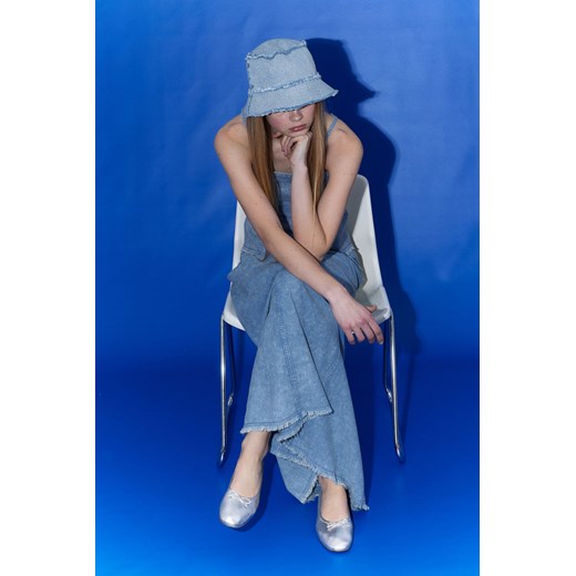H & M - Rozszerzana spódnica z postrzępionym brzegiem - Niebieski H & M 36 H&M