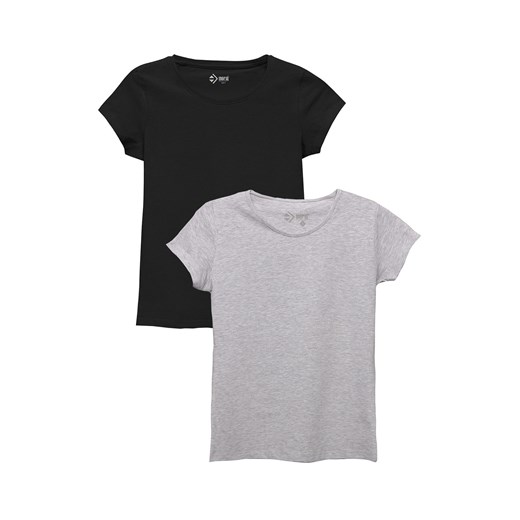 T-shirt damski czarny i szary 2pak ze sklepu 5.10.15 w kategorii Bluzki damskie - zdjęcie 170719412