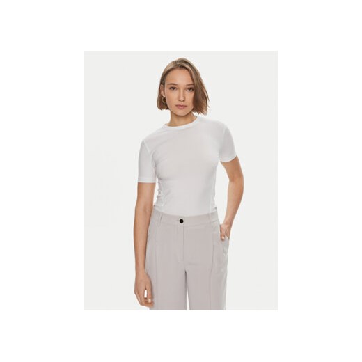 Calvin Klein T-Shirt K20K206553 Biały Slim Fit ze sklepu MODIVO w kategorii Bluzki damskie - zdjęcie 170726050