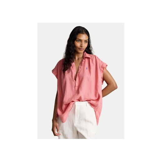 Polo Ralph Lauren Koszula 211935131002 Różowy Relaxed Fit ze sklepu MODIVO w kategorii Koszule damskie - zdjęcie 170726343