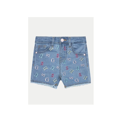 Guess Szorty jeansowe K4GD19 D4CA0 Niebieski Regular Fit ze sklepu MODIVO w kategorii Spodenki dziewczęce - zdjęcie 170726422