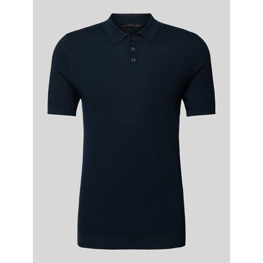 Koszulka polo o kroju slim fit z fakturowanym wzorem model ‘Triton’ ze sklepu Peek&Cloppenburg  w kategorii T-shirty męskie - zdjęcie 170726563