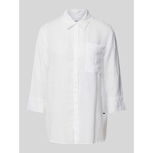 Bluzka lniana z nakładaną kieszenią na piersi model ‘STYLE.VICKI’ ze sklepu Peek&Cloppenburg  w kategorii Koszule damskie - zdjęcie 170726853