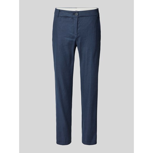 Spodnie z mieszanki lnu w jednolitym kolorze model ‘MARON’ ze sklepu Peek&Cloppenburg  w kategorii Spodnie damskie - zdjęcie 170726992