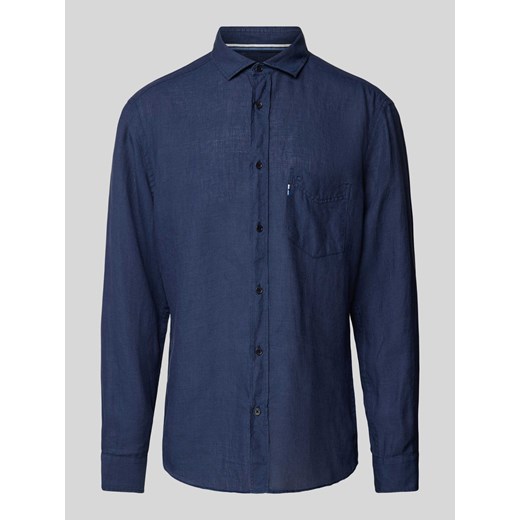 Koszula casualowa z lnu w jednolitym kolorze ze sklepu Peek&Cloppenburg  w kategorii Koszule męskie - zdjęcie 170727032