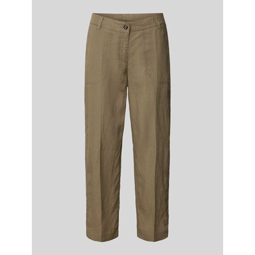 Spodnie lniane o skróconym kroju regular fit model ‘Nora’ ze sklepu Peek&Cloppenburg  w kategorii Spodnie damskie - zdjęcie 170727192